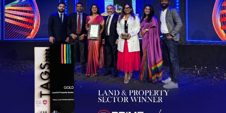 Prime Lands Residencies PLC සමාගම රන් සම්මානයෙන් පිදුම් ලබයි